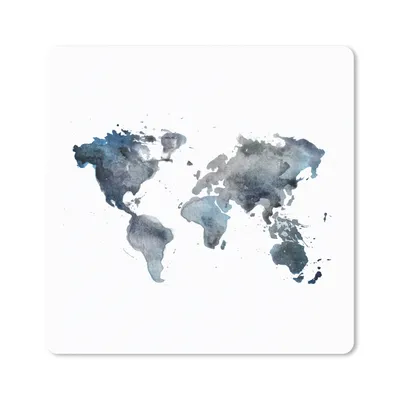 Produktbild von MuchoWow® Mauspad Mousepad Weltkarte - Aquarell - Abstrakt 30x30 cm - Mousepads - Maus Mat - Pad - Mausunterlage - Gaming
