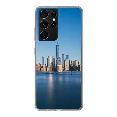 Produktbild von MuchoWow® Handyhülle Schutzhülle Hülle für Samsung Galaxy S21 Ultra New York - Skyline - Blau Silikon Softcase Handy Hülle - Mobiltelefon