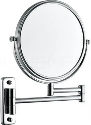 Produktbild von DEUSENFELD K5C - Doppel Wand Kosmetikspiegel, 5x Vergrößerung + Normalspiegel, Ø20cm, 360° vertikal und horizontal schwenkbar, MS verchromt