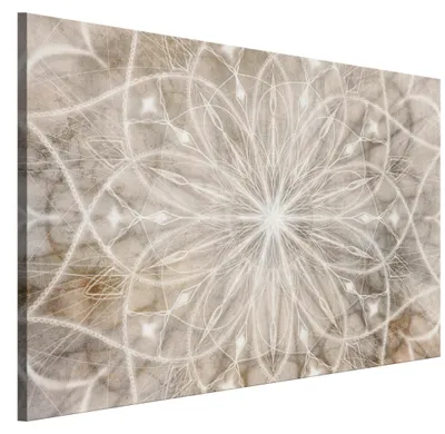 Produktbild von LUMASOUL Leinwand Bilder 1-teilig - Leinwandbild Abstrakt Motiv - Wandbilder Holzrahmen und Webstuhl Wohnzimmer und Schlafzimmer - Bilder 120x80 cm Mandala 01