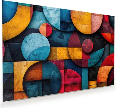 Produktbild von Glasbild 45x30cm in XXL für Wohnzimmer, Schlafzimmer Motiv Bunte Kreise