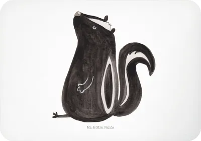 Produktbild von Mr. & Mrs. Panda magnet Stinktier Sitzen - Weiß - Geschenk, Büro, whiteboardmagnet, holzmagnet, Kühlschrankmagnet, Raubtier, Notizhalter, Spruch, Skunk, zettelhalter