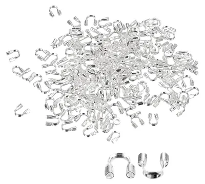 Productafbeelding van Draadbeschermer, kabelbeschermingslus - 0,6 mm - voor sieradenproductie - zilver - 200 stuks