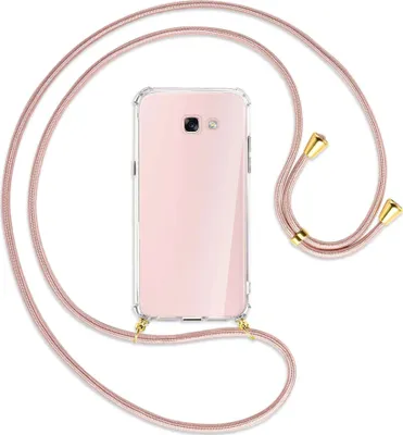 Produktbild von Handykette Backcover-Schutzhülle mit Band (Metall goldfarben) für Samsung Galaxy A7 2017 - roségold