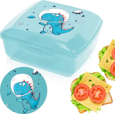 Immagine prodotto di Scatola per il pranzo per bambini Scatola per il pranzo Bento Scuola Scatola per la colazione Vivaio Dinosauro Blu