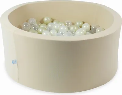 Immagine prodotto di Piscina a secco 90x40 beige con 300 palline: trasparente, oro chiaro, opalescente