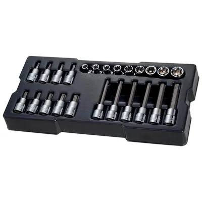 Produktbild von STANLEY STMT1-74176 TransModul 1/2 Zoll Bit-Steckschlüssel Set für Werkstattwagen-System, 24-teilig
