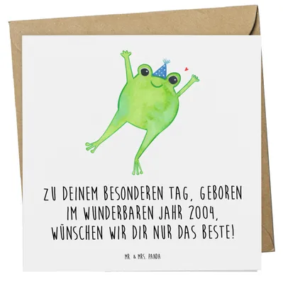 Produktbild von Mr. & Mrs. Panda Klappkarte 2004 Geburtstag - Weiß - Geschenk, Grußkarte, doppelkarte, Geburtstagskind, Geburtstagsgeschenk, Wünsche zum, Geburtsjahr, Geburtstagsspruch