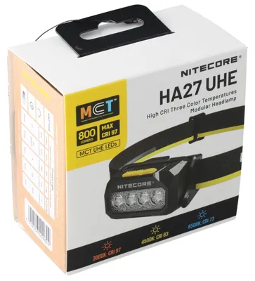 Produktbild von Nitecore HA27 UHE schwarz, max. 800 Lumen, inklusive Akku , Ladekabel