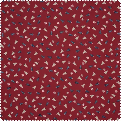 Produktbild von Baumwoll-Stoff "Tannenbäume", 140 cm breit, Meterware Rot