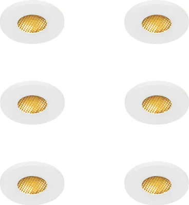 Produktbild von QAZQA - Set mit 6 modernen Bad I Badezimmer-Außen Einbaustrahlern Weiß IP54 - Shed Honey I Außenbeleuchtung - Aluminium - LED geeignet GU10