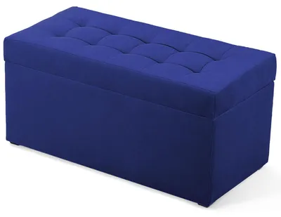 Obrázek produktu pro MG Design, modrý odkládací taburet, 45x90 cm - úložný prostor 100 litrů, nosnost až 300 kg, matný povrch, snadno udržovatelný, vhodný do obývacího pokoje i chodby