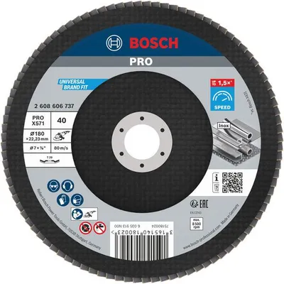 Produktbild von PRO X571 Fächerschleifscheibe, gerade, 180 mm, K40