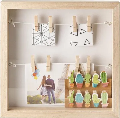 Productafbeelding van Famanu fotolijst, 3D ontwerp van hout - 25x25 cm