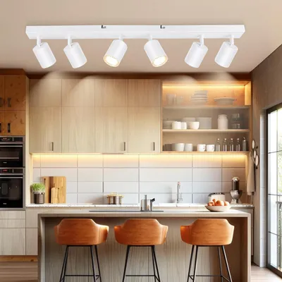 Produktbild von Dehobo LED Deckenstrahler 6 Flammig GU10 Schwenkbar Deckenlampe Weiß