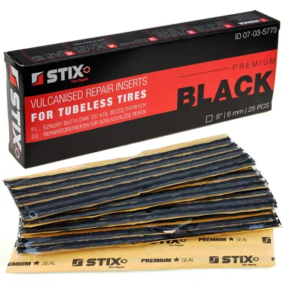 Obrázek produktu pro STIX 25x butylové vulkanizační pásky, 200 x 6 mm, černé, sada na opravu pneumatik