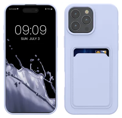 Produktbild von kwmobile Handyhülle für Apple iPhone 16 Pro Max Hülle mit Kartenfach - TPU Case - Kabelloses Laden - Schutzhülle Cover in Lavendel
