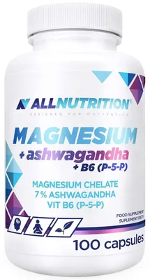 Produktbild von Allnutrition Magnesium + Ashwagandha + B6 (P-5-P) 100 Kapseln