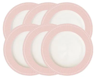 Produktbild von Greengate Alice Frühstücksteller pale pink 23 cm Set6