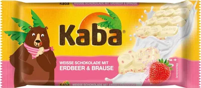 Kaba weiße Schokolade Tafel mit Erdbeer und Brause Packung 85g