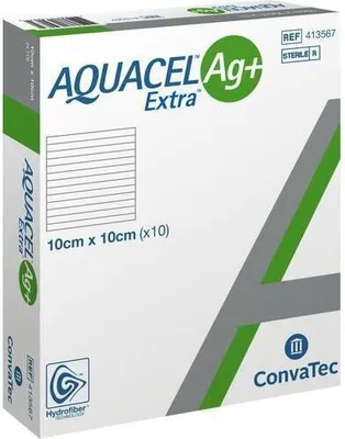 Produktbild von Aquacel Ag+ Extra 10x10 cm kompresy 10 ks