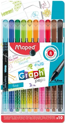 Zdjęcie produktu dla Cienkopis Graph Peps Deco 10 kolorów MAPED