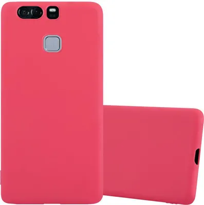 Produktbild von Cadorabo Hülle für Huawei P9 Schutzhülle in Rot Handyhülle TPU Silikon Etui Case Cover
