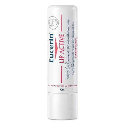 Produktbild von Eucerin pH5 Lip Active 4,8 g, reparierender Lippenbalsam mit LSF 20 für spröde, rissige Lippen, Lippenpflege mit Sheabutter, Jojobaöl, Dexpanthenol