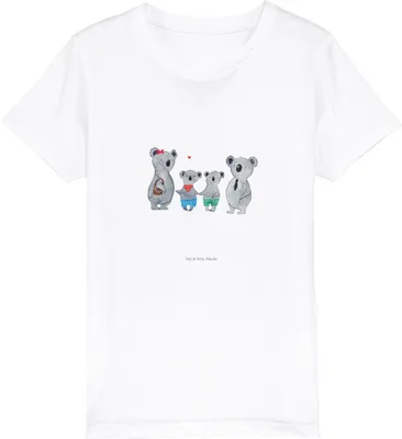 Produktbild von Mr. & Mrs. Panda Kleinkinder T-Shirt Koala Familie zwei 7-8 Jahre (122/128) - Weiß - Geschenk, Kinder-T-Shirt, für Kinder, Familienzeit, Muttertag, Teenager, Shirts