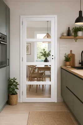 Immagine prodotto di Blocco porta Tana Bianco Trasparente Vitreo H204 x L63 Spingendo Dritto Quote Quadro