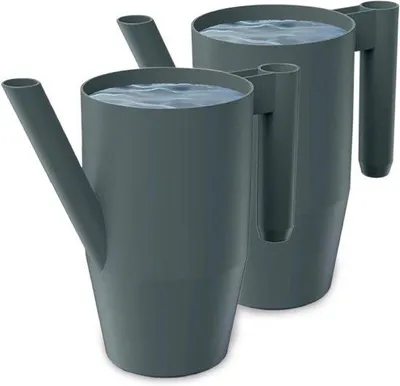 Image de Arrosoir en plastique de 20 litres pour la maison et le jardin - pour arroser facilement les fleurs, les plantes et les plantes d'intérieur - lot de 2 (2 pièces) noir