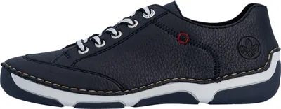 Produktbild von Rieker Damen Sneaker Leder Schnürschuh Ziernaht 55901, Größe:37 EU, Farbe:Blau