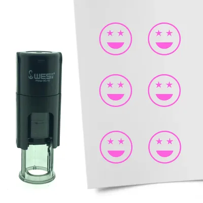 Produktbild von CombiCraft Selbstfärbender Stempel 'Stoltzer Smiley' in der Farbe Pink, Ø10mm
