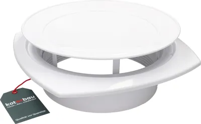 Productafbeelding van KOTARBAU® schotelveil rond voor buisaansluiting ? 200 mm wit anemostaat afzuigschotelveil ventilatierooster plafondklep