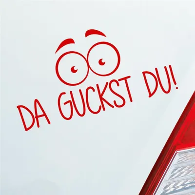 Produktbild von Auto Aufkleber Da guckst du! Augen wundern 19,4x10 cm Rot Sticker Heckscheibenaufkleber
