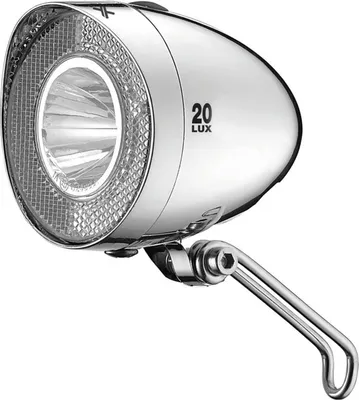 Produktbild von XLC Batterie Scheinwerfer LED Retro mit StVZO für alle Räder, chrom 20 Lux, chrome