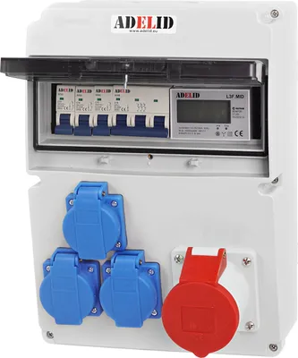 Produktbild von Baustromverteiler Wandverteiler Komplett CEE 16A 400V 3x 16A 230V Schuko BALS Dose LS-Schalter Zähler