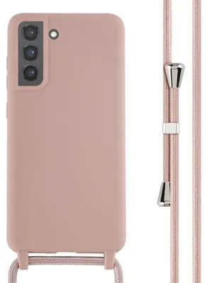 Imagen del producto de Funda de Silicona con Cuerda para Samsung Galaxy S21 FE - Sand Pink