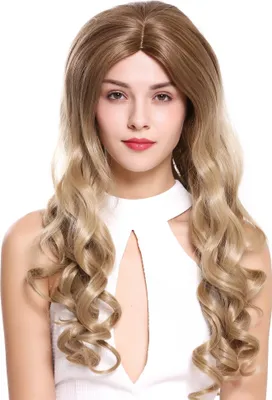 Produktbild von WIG ME UP Perücke Mittelscheitel Locken Hellbraun Blond Gesträhnt ZM-1707-M6PT119