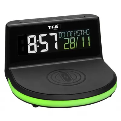 Immagine prodotto di TFA-Dostmann 60.2028.01 Digitaler Wecker m.kabelloser Ladestation CHARGE