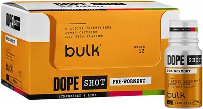 Produktbild von Bulk Dope Pre-Workout Shots (12x60ml) Strawberry & Lime - Pre-Workout - Pre-Workout Shots