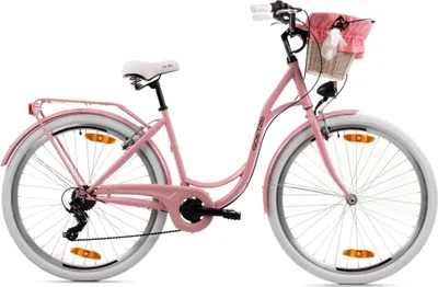 Obrázok produktu pre Dámsky mestský bicykel Goetze Mood 28" – 7 rýchlostí, oceľový rám 18", LED osvetlenie, košík