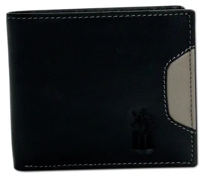 Produktbild von DrachenLeder Herren Geldbörse schwarz grau Portemonnaie Leder 2x115x95 cm D2OPO002S1