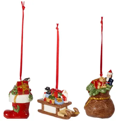 Produktbild von Villeroy & Boch Nostalgic Ornaments, Spezifisches Weihnachtsornament, Porzellan, Mehrfarbig, 63 mm, 175 g, 3 Stück(e)