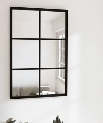 Produktbild von "im Angebot" Wandspiegel Schwarz 60x40 cm Metall - Wandspiegel CC15364