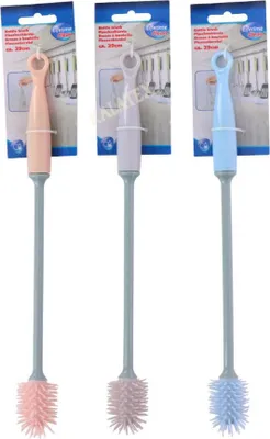 Produktbild von kartáč na láhve 29 cm PVC/guma šedá/růžová