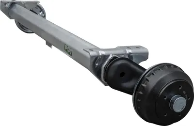 Produktbild von Gebremste AL-KO COMPACT Achse für schwere Anhänger und Autotransporter 1350kg 1200mm 1650mm 5x112