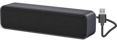 Immagine prodotto di Altoparlanti per computer con soundbar Mini USB - Altoparlanti per PC, laptop e tablet - Adatti per l'ufficio, i videogiochi e i contenuti multimediali - 19 x 5,5 x 5,5 cm - Plastica - Plug and Play - Nero