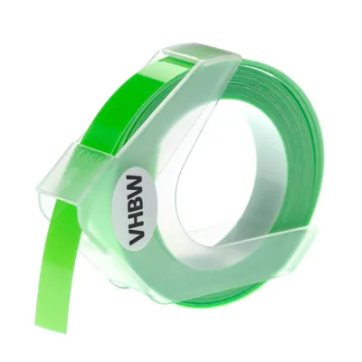 Produktbild von vhbw 3D Prägeband-Schriftband-Kassette kompatibel mit Dymo Omega Home S0717930, Office-Mate II 154000 Etiketten-Drucker 3m x 9mm Weiß auf Neon-Grün