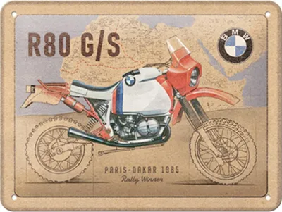 Image de Nostalgic-Art - Plaque en tôle 15x20 cm - BMW - BMW R 80 G/S Paris Dakar